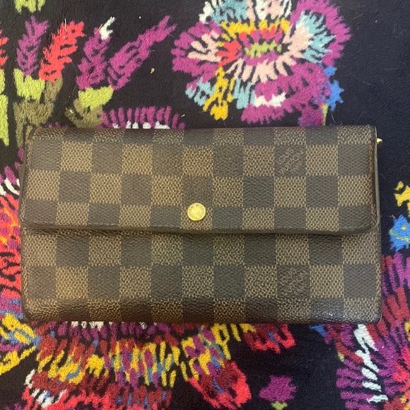 Authentic Vintage Louis Vuitton Ebene Sarah Long Wallet *trade for designer only - Picture 1 of 14